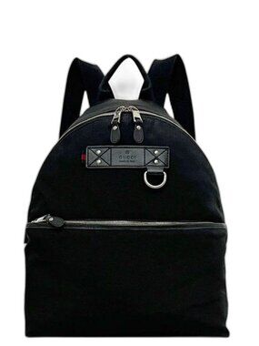 Gucci Backpack Black Canvas Leather